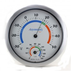 Metal kasa analoğ termometre nem ölçer duvar tipi 